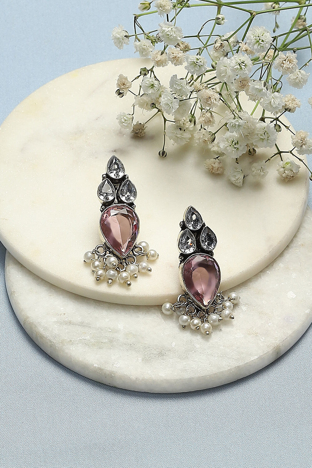 Light Pink Brass Earrings image number 0