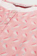 Blush Pink Straight Cotton Three Piece Printed Sleepwear Set image number 1
