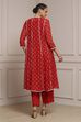 Mehndi Green Chanderi Embroidered Kalidar Suit Set image number 4