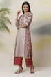 Grey Straight Art Silk Kurta image number 0