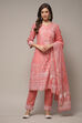 Sea Green Cotton Straight Kurta Pants Suit Set image number 1
