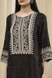 Black Viscose Blend Straight Kurta image number 1