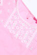 Pink Cotton Chikankari Kurta Legging Suit Set image number 1