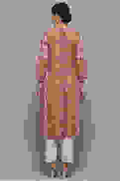 Blush Pink Viscose Straight Kurta image number 3