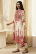 Dull Blue Printed Straight Suit Set image number 3