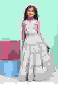 White Cotton Printed Regular Lehenga Set image number 0