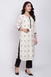 Ivory Eco Cotton Straight Yarndyed Kurta image number 3
