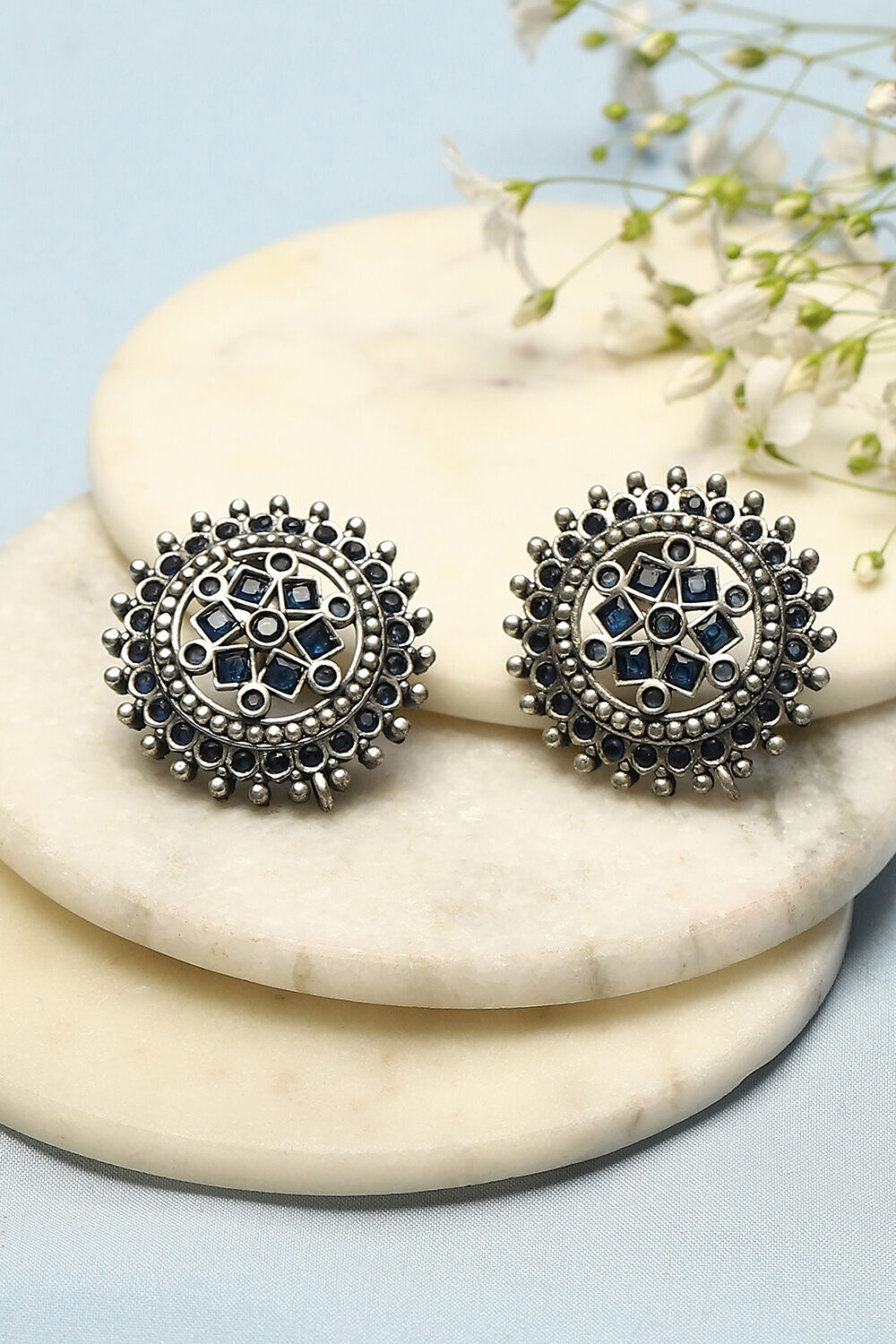 biba Navy Blue Brass earringsNavy Blue Brass earrings-picture-122