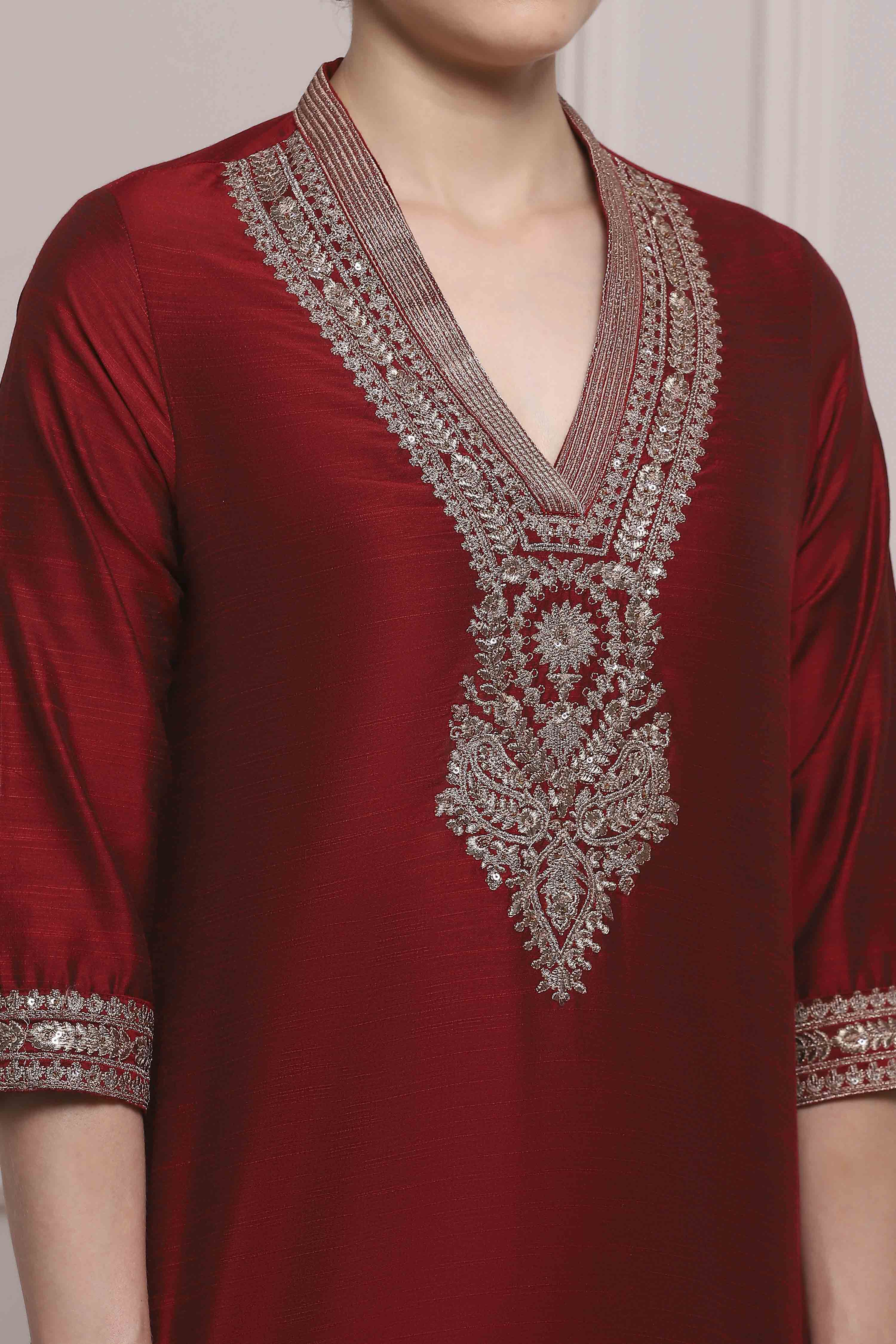 Blue and Pink Solid Straight Suit Set image number 1