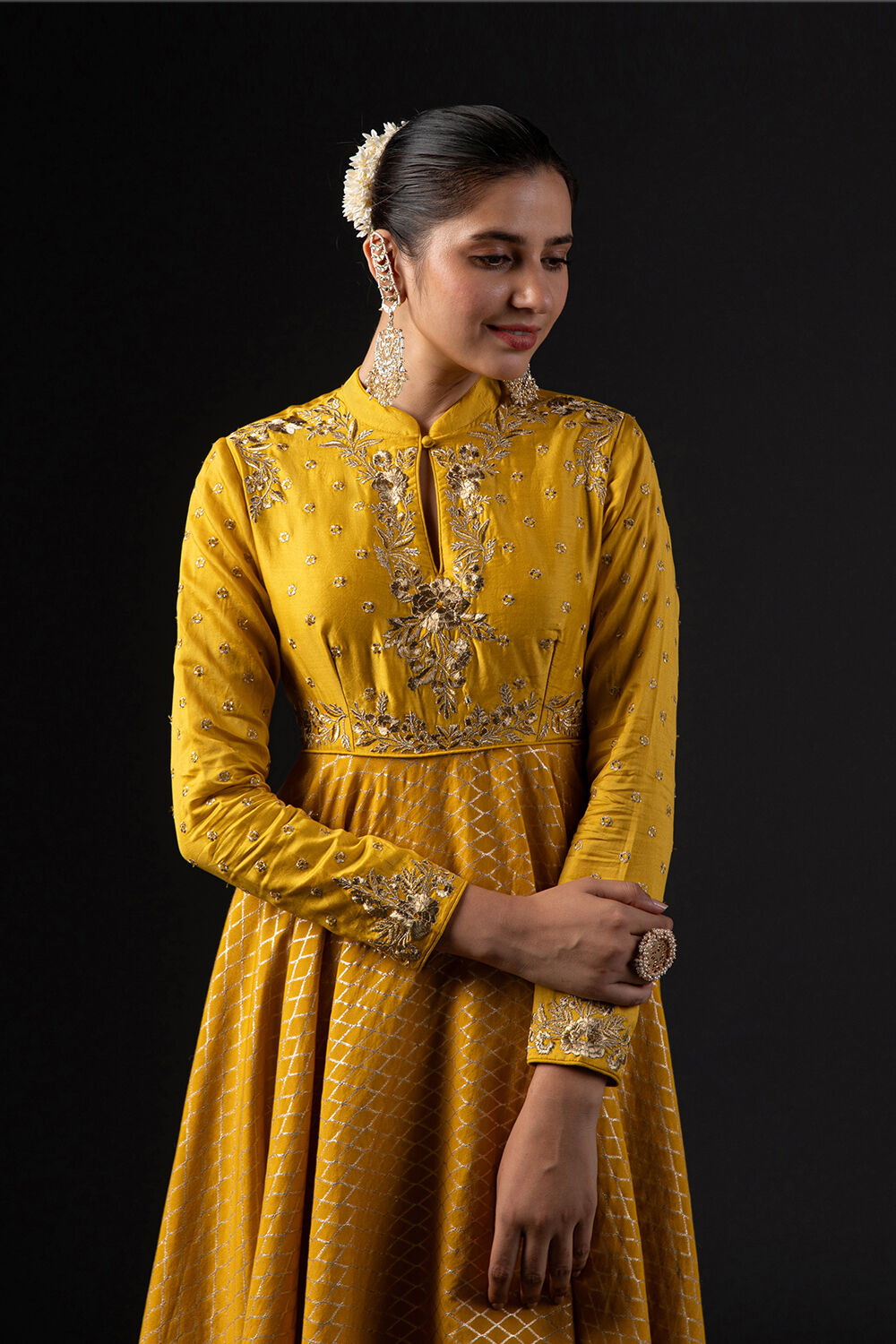 Orange Cotton Silk Anarkali Printed Suit Set image number 1