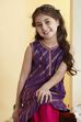 Purple Cotton Printed Straight Kurta Pants Set image number 1