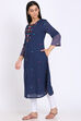 Off White Cotton Straight Yarndyed Kurta image number 2