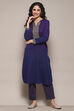 Black Carbon Polyester Straight Yarndyed 2 Piece Set image number 0