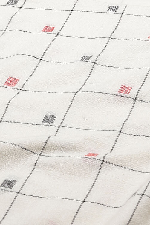 Off White Cotton A Line Kurta image number 1