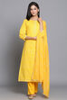 Yellow Unstitched dress material Suit Set image number 0