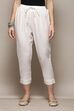 Rust Cotton Flax Slim Solid Pants image number 5