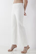 Beige Viscose Blend Flared Pants image number 2