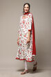 Off White Rayon Anarkali Kurta Churidar Suit Set image number 5