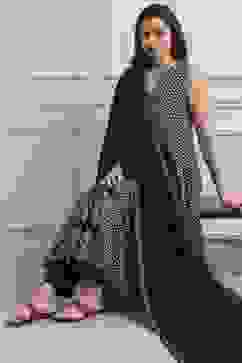 Black Cotton Anarkali Suit Set image number 6