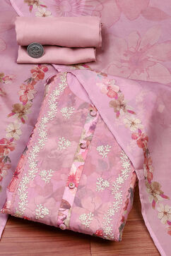 Purple Muslin Unstitched Suit Set image number 0