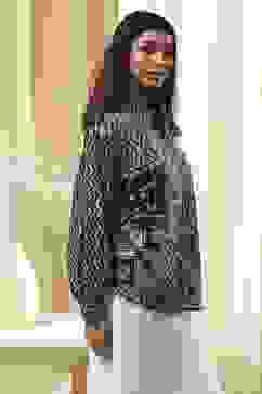 Black Cotton Printed Straight Shirt image number 5