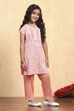 Green Cotton Straight Printed Kurta Pants Set image number 5