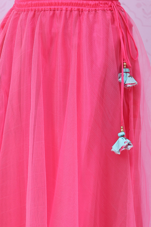 Pink Art Silk Lehenga Set image number 2