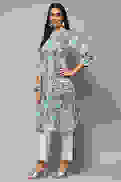 Mint Blue Viscose Straight Kurti image number 2