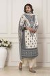 Black Cotton Printed Straight Suit Set image number 5