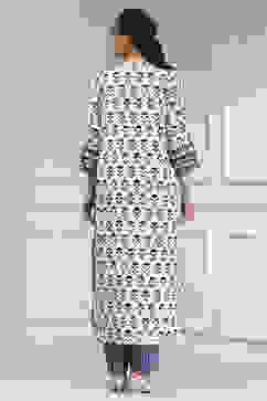 Indigo Cotton Modal Digital Print Unstitched Suit Set image number 5