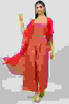 Fuchsia Art Silk 2 Piece Set image number 6