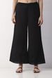 Black Cotton Flared Dyed Palazzos image number 5