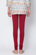 Fuschia Cotton Blend Solid Churidar image number 3