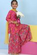 Pink Cotton Printed Straight Suit Set