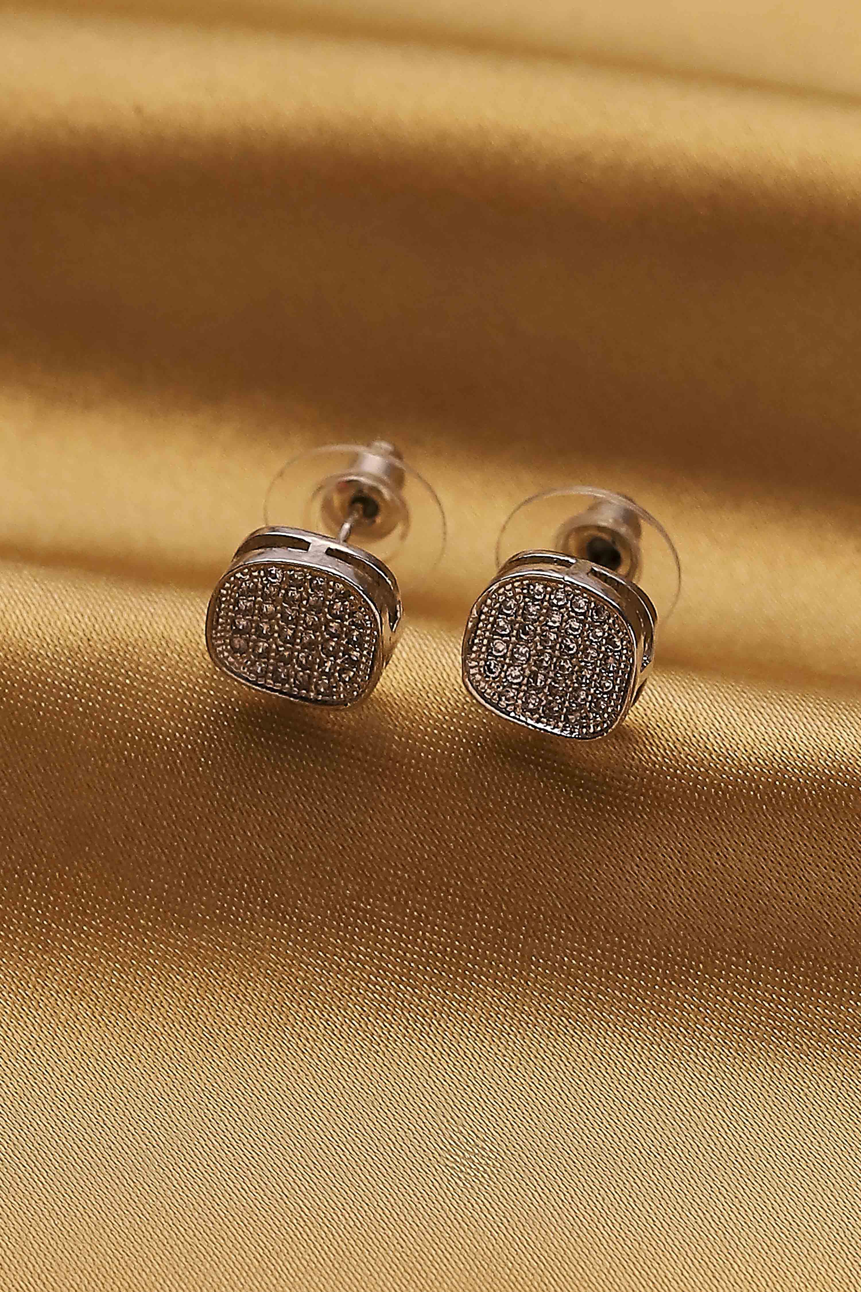 White Brass Cz Studs image number 2