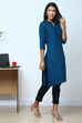 Peach Cotton Flax Kurta image number 3