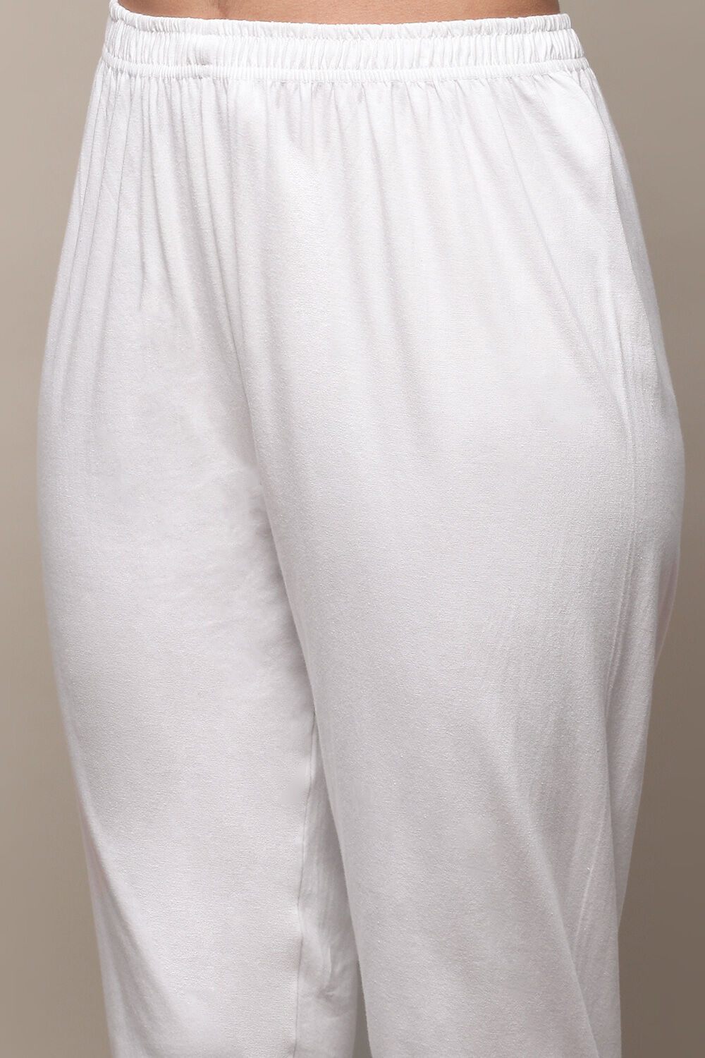 White Blue Cotton Asymmetric Suit Set image number 2