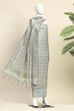Blue Chanderi  Unstitched Suit Set image number 4