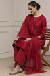 Lavender Chanderi Relaxed Dyed Kurta Pants Set image number 0