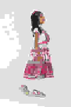 White Cotton Printed Tiered Suit Set image number 4