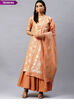 Peach Art Silk Straight Kurta Skirt Suit Set image number 0