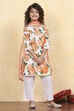Blue Cotton Straight Printed Suit Set image number 6