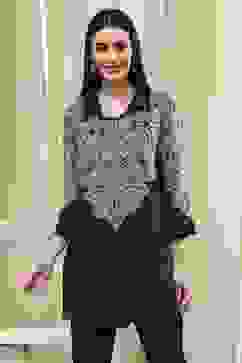 Black Printed Shirt-Style Straight Short Kurta image number 5