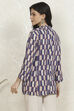 Blue Viscose Rayon Printed Top image number 3