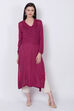 Teal Acrylic And Wool Straight Solid Kurta image number 1