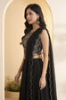 Black Poly Georgette Embellished Sharara Set image number 1