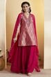 Violet Blue Viscose Rayon Halter Neck Sharara Set image number 0