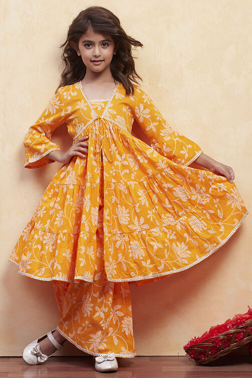 Blue Cotton Tiered Suit Set image number 0