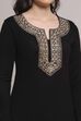 Black Acrylic Straight Dyed Kurta image number 1