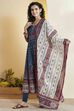 Blue Cotton Anarkali Suit Set image number 4